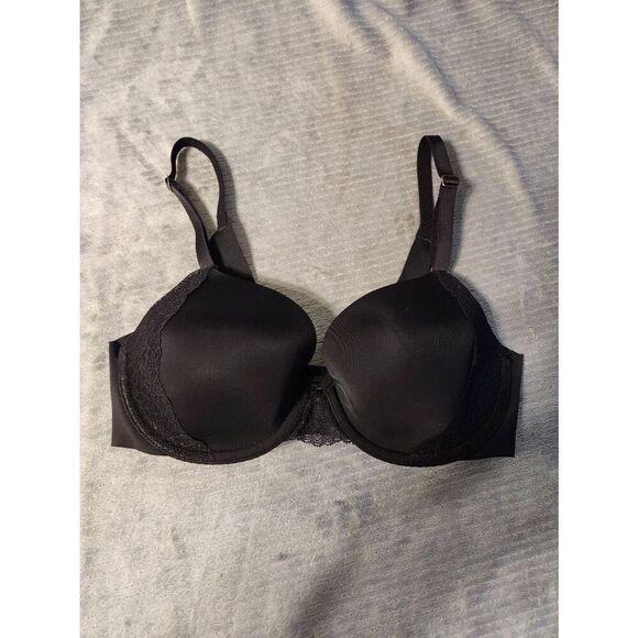 Soma Size 32C Vanishing 360 Perfect Coverage Lace Trim Bra Black - Picture 1 of 3